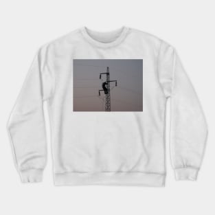 Worker on power line pylon Crewneck Sweatshirt